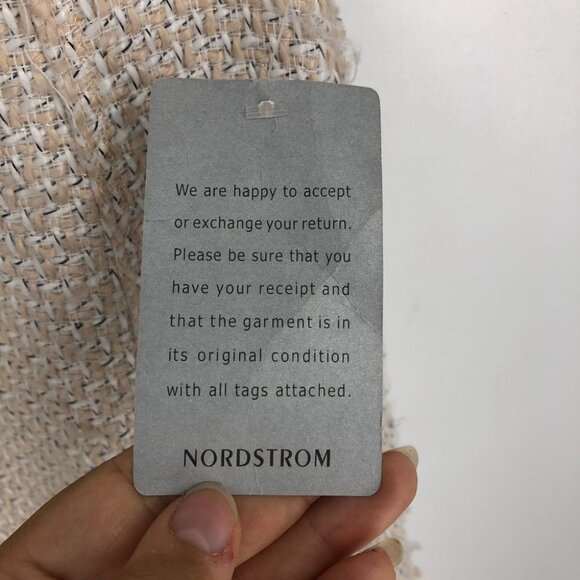 NWT Eliza J Ivory Short Sleeve Fringe Trim A-line Round Neck Tweed Dress Size 10 - Picture 8 of 16